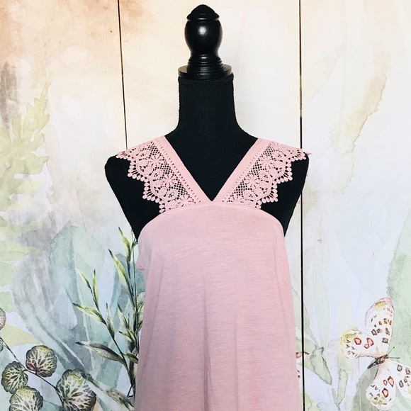 🎀Papaya Cotton Laced Size 14 (Large) Beige Cream Color Tank Top - Picture 3 of 10